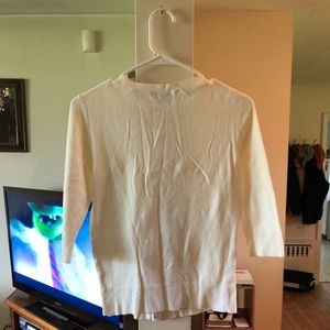 White 3/4 length sleeve cardigan